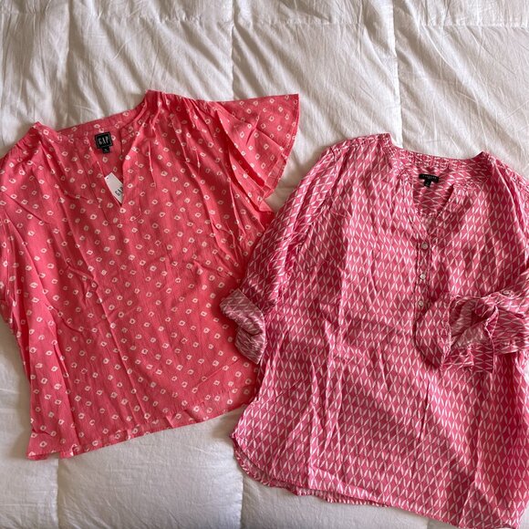 Pink Blouse Bundle: GAP & Talbots (sz XL) - Picture 1 of 7
